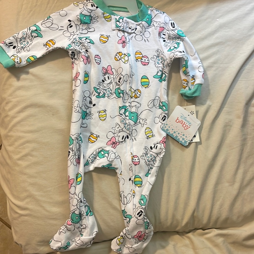 Bodysuit with Mickey and Minnie with Easter eggs